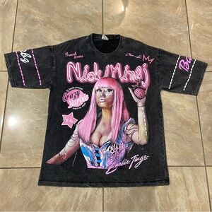 Nicki Minaj Crazy Barbie Shirt Vintage Wash Size XL AOP Double Sided